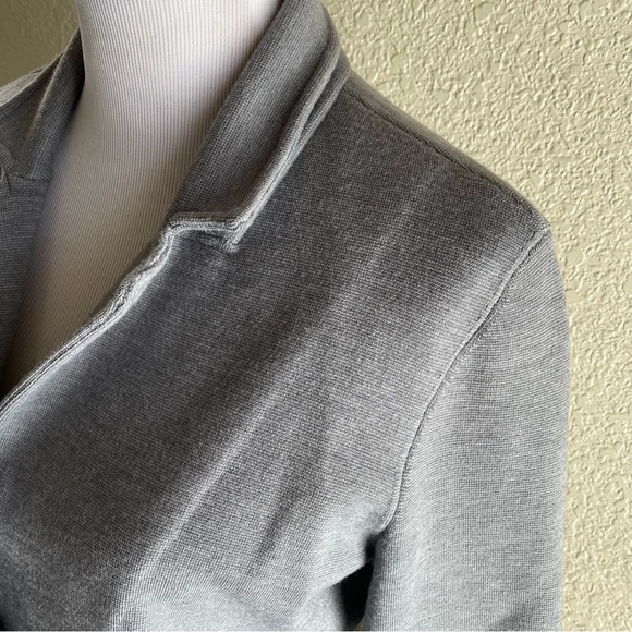1901 Merino Wool Blazer Gray Tight Knit Collared Long Line: Medium - Picture 3 of 10